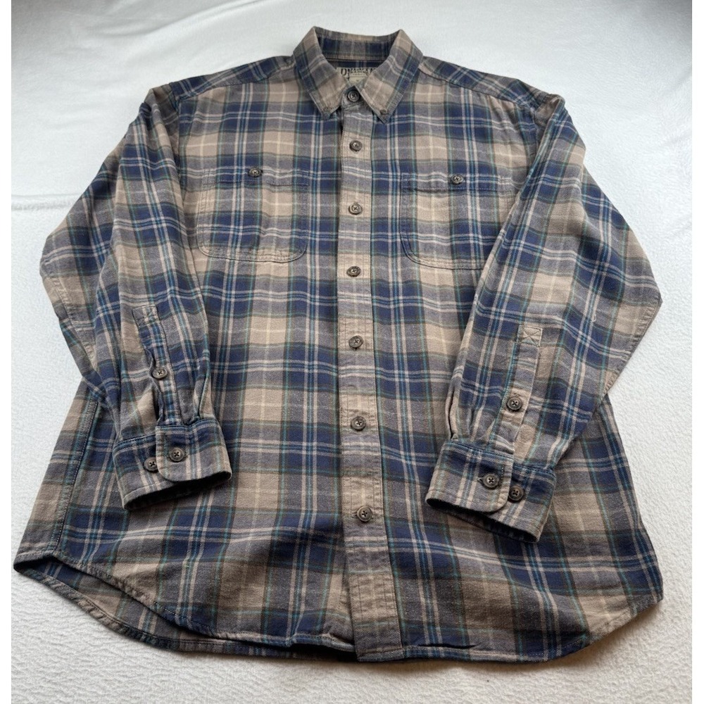 Duluth Trading Cotton Button Down Flannel Plaid Shirt Men's M